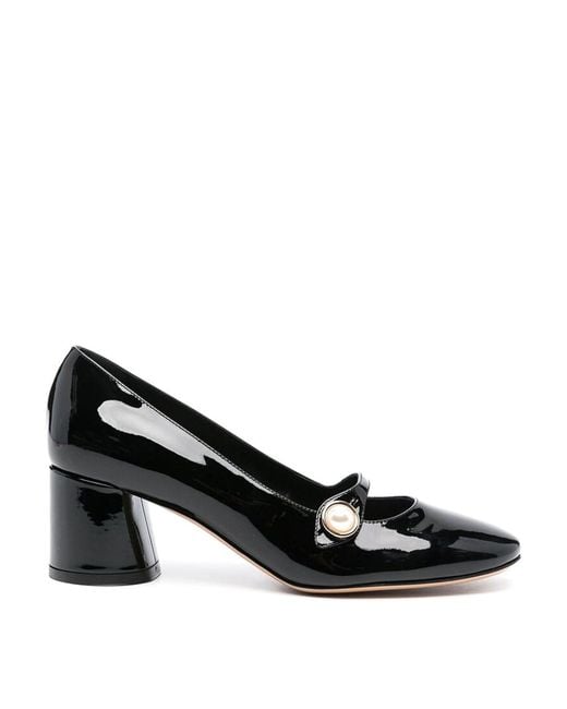 Casadei Black Round Toe Mid Block Slip-On Shoes