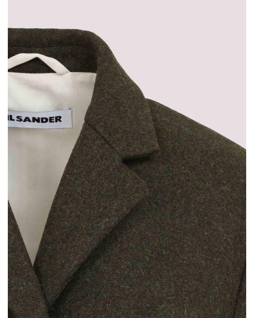 Jil Sander Black Slim Straight Knee-Lenght Coat