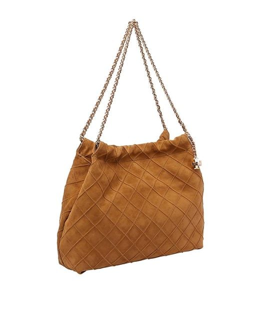 Tory Burch Brown Fleming Suede Hobo Bag