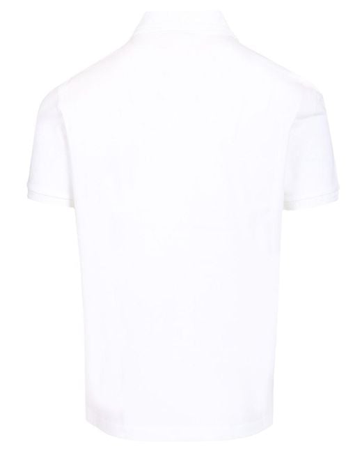 Moncler White Short-Sleeved Polo Shirt for men