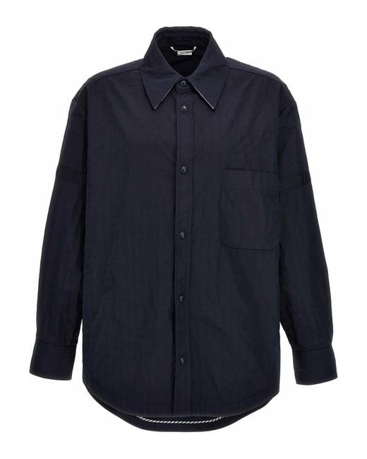 Thom Browne Blue Snap Front Overshirt for men