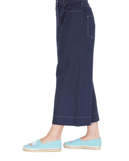 KENZO Blue Five Pocket Cropped Trousers