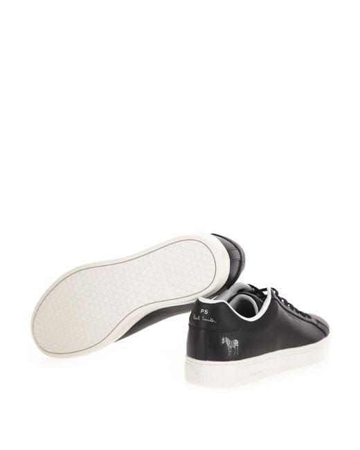 Paul Smith Black Leather Rex Trainers for men