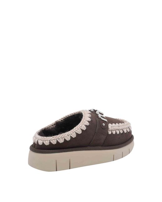 Mou Brown Suede Bounce Clog