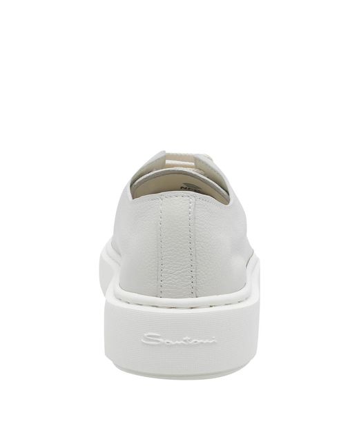 Santoni White Leather Sneakers
