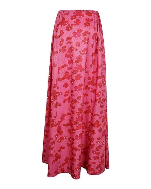 BERNADETTE Red Midi Skirts
