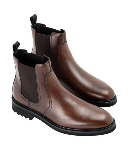 Baldinini Brown Leather Boots for men