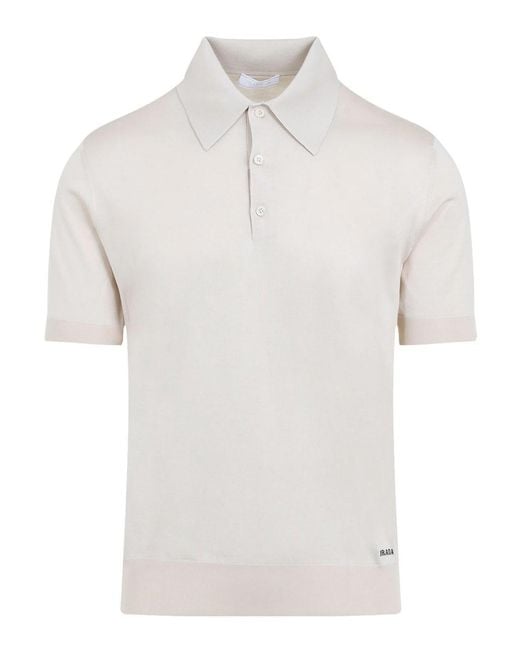 Prada White Silk Polo for men