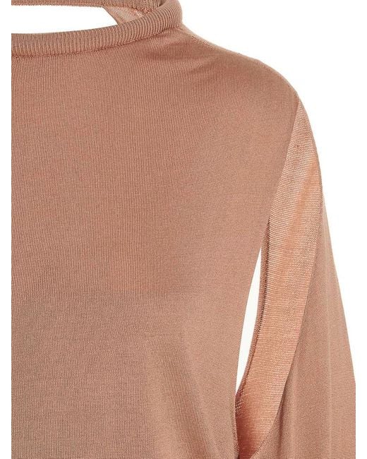 Ramael Brown Cut Out Insert Top Sweater