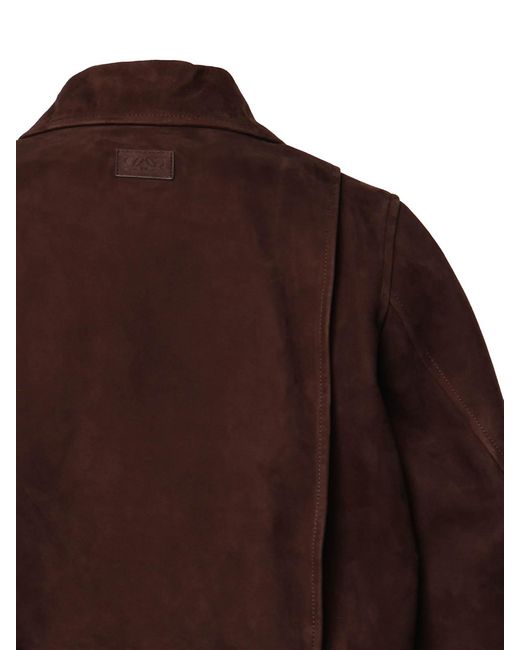 Loewe Brown Suede Bomber Jacket