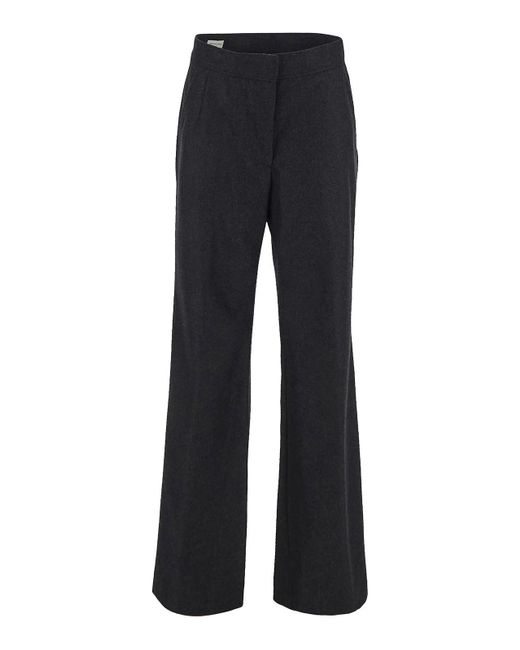 Dries Van Noten Blue Trousers In Anthracite With Straight Leg