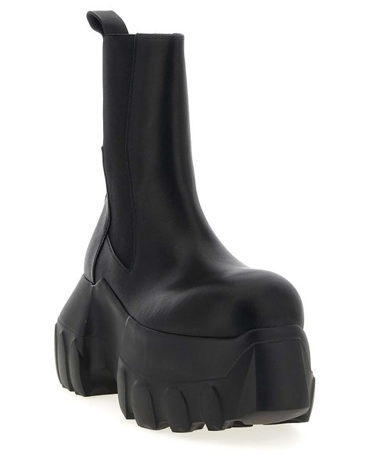 Rick Owens Black Beatle Mega Tractor Ankle Boots for men