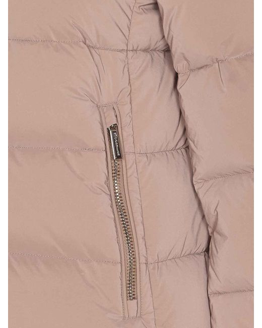 Moorer Natural Dorado Down Jacket Frontal Zip Closure