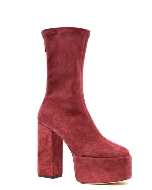Paris Texas Red Suede Ankle Boots