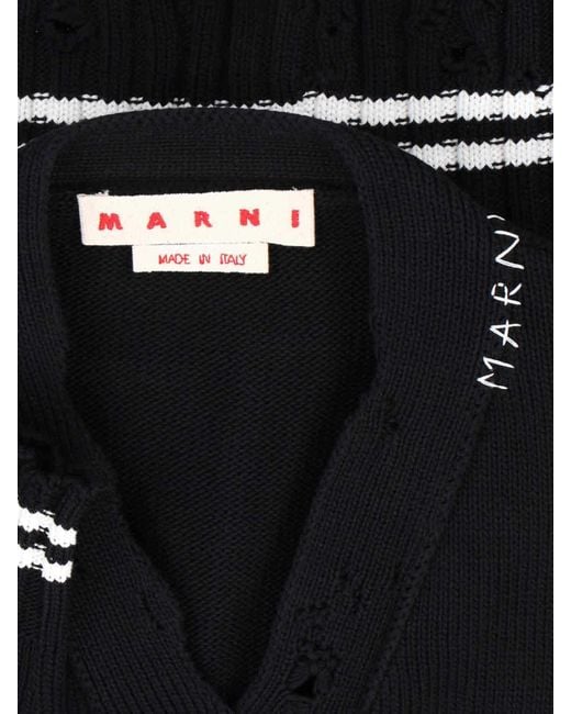 Marni Black Cardigan Scollo A V