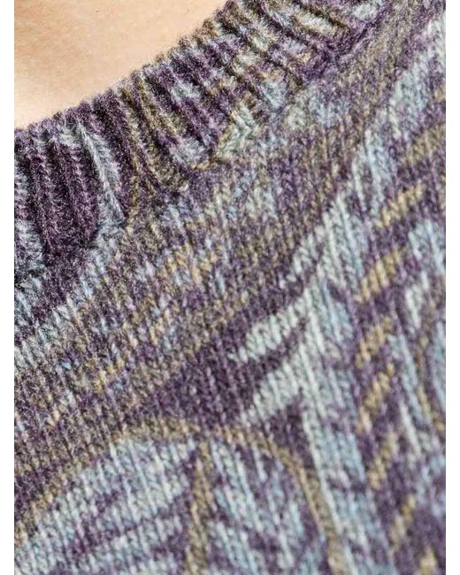 Etro Gray Patterned Sweater for men