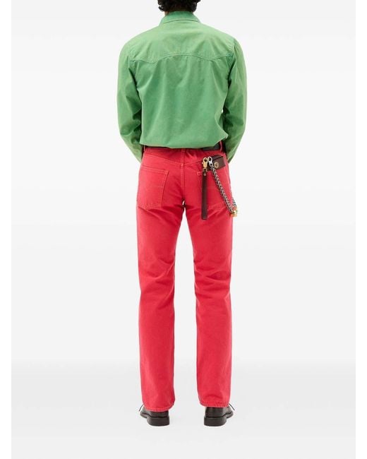 Versace Red Jeans Dritti for men