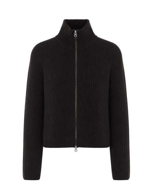 Lisa Yang Black Dark Oak Sadie Zip Cardigan