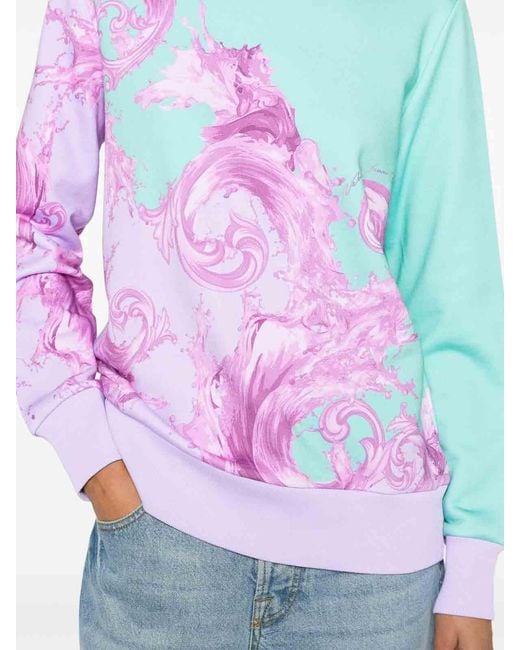 Versace Jeans Pink Light Sweatshirt With Graphic Print