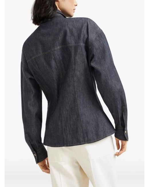 Brunello Cucinelli Blue Denim Shirt
