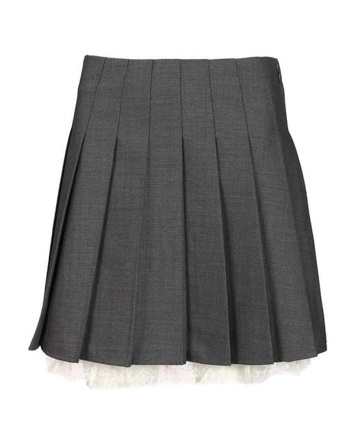 Self-Portrait Gray Pleated Miniskirt