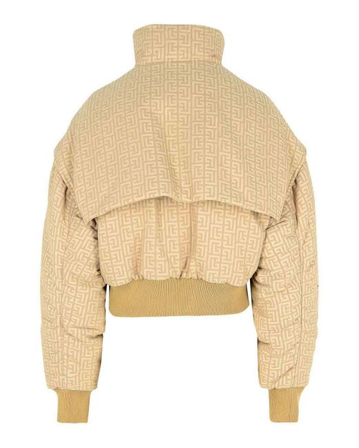 Balmain Natural Jacquard Bomber Jacket