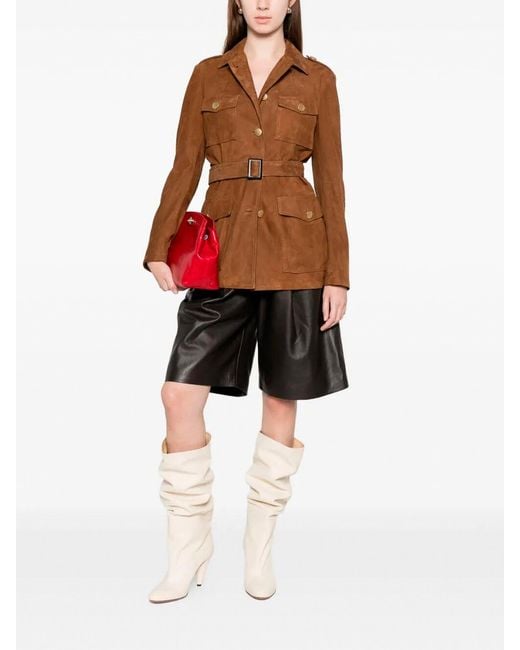 Tagliatore Brown Leather Jacket