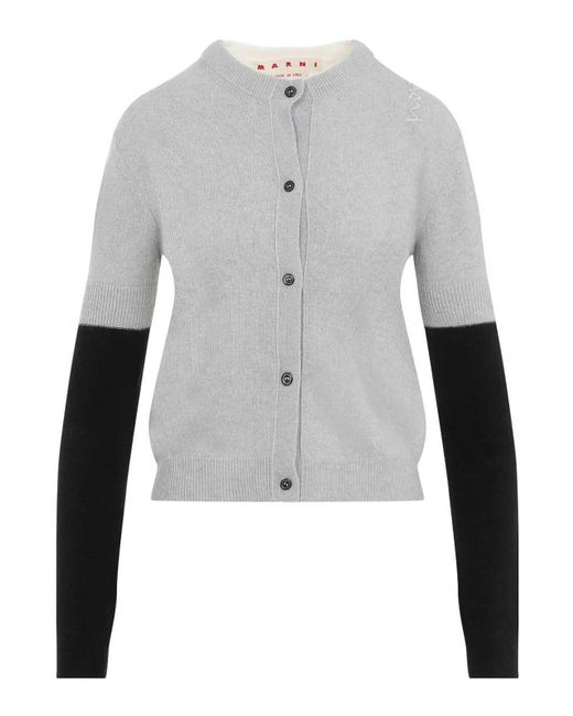 Marni White Virgin Wool Cardigan