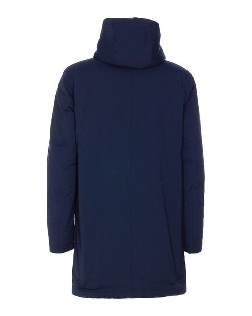 Herno Blue Hooded Padded Parka for men