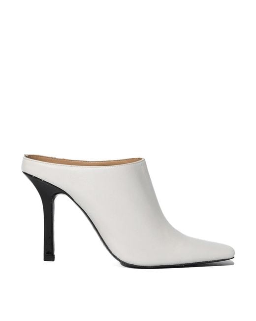 Patrizia Pepe White Leather Mules