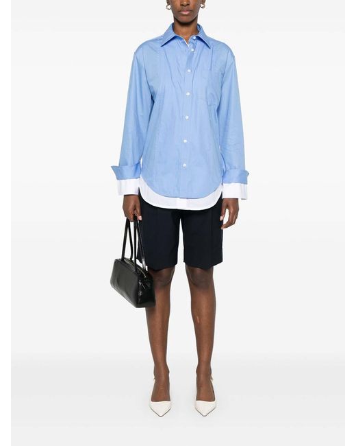 Victoria Beckham Blue Double Layer Shirt
