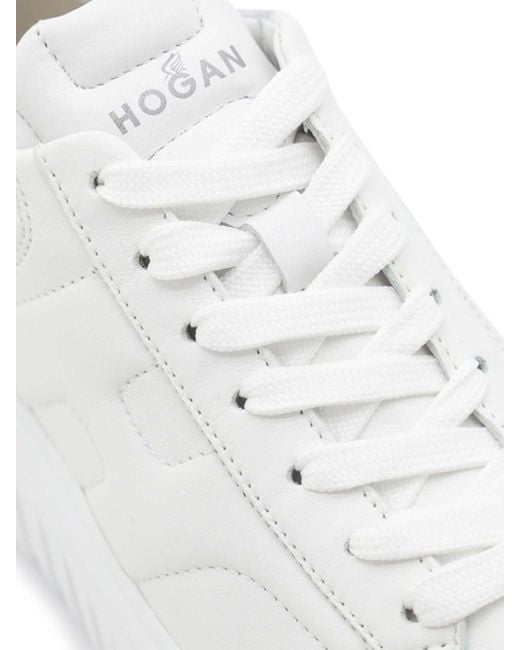 Hogan White Leather Sneakers