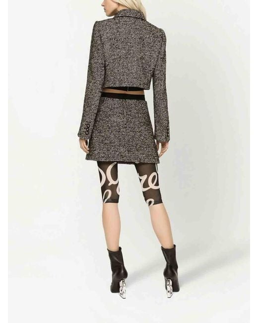 Dolce & Gabbana Gray Mid-Waisted Tweed Mini Skirt