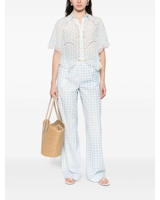 Ermanno Scervino White Check Pattern Shirt