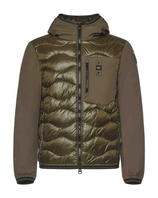 Blauer Green Padded Down Jacket With Logo for men
