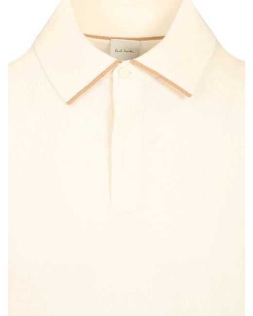 Paul Smith White Cotton Polo Shirt for men