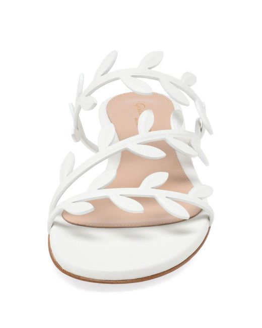 Gianvito Rossi White Flavia Leather Slides