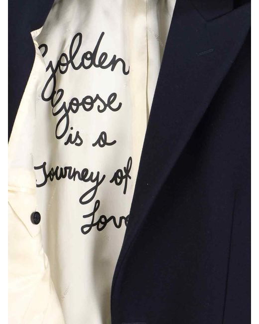 Golden Goose Deluxe Brand Blue Virgin Wool Blend Coat for men