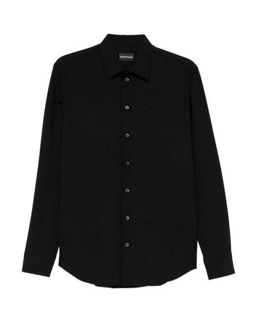 ARMANI EXCHANGE Black Wool Shirt for men