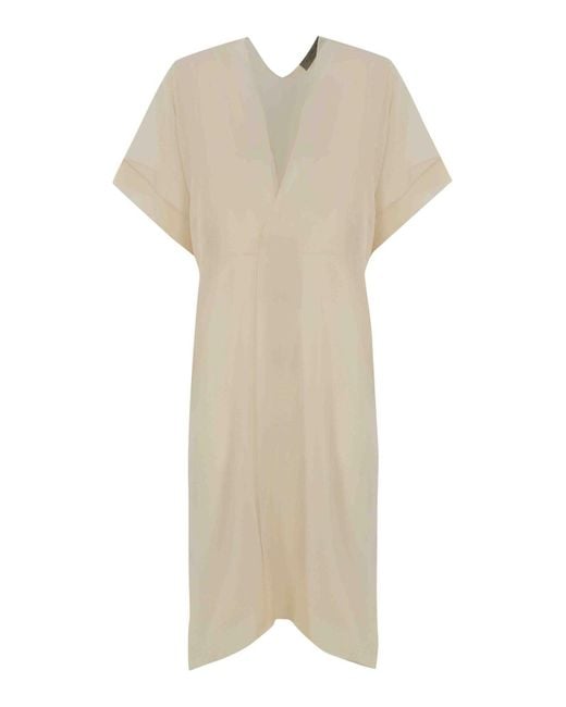 D. EXTERIOR Natural Silk Georgette Duster Coat