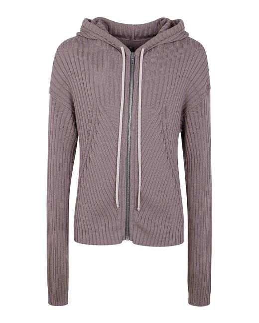 Rick Owens Purple Zipped Hoodie Jacket for men