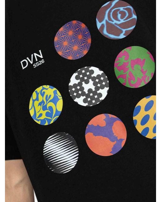 Dries Van Noten Black T-Shirt With Printed Logo for men