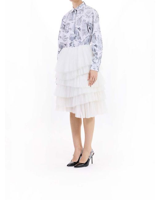 Karl Lagerfeld White Karl Studio Tulle Skirt