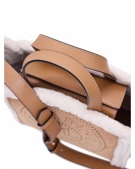 Karl Lagerfeld Brown K/Circle Small Tote Shearling