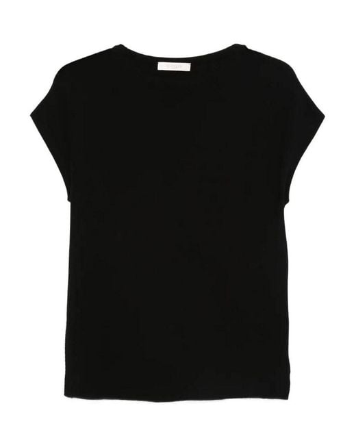 Zanone Black Regular Fit Cotton Crpe Blouse