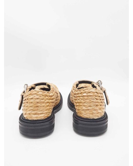 Moschino Natural Flat Shoes