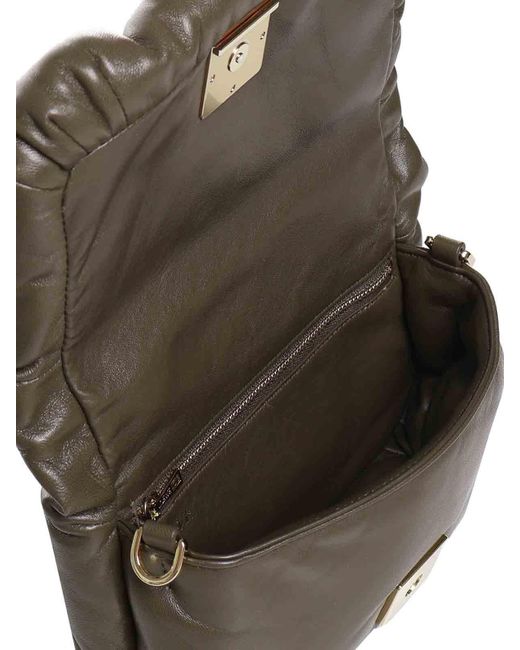 Loewe Gray Mini Puffer Goya Bag In Shiny Nappa Lambskin