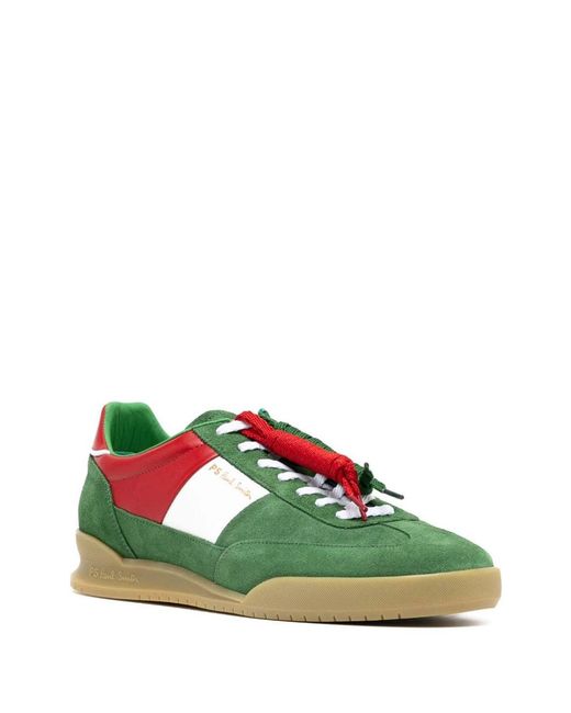 Paul Smith Green Suede Panelled Sneakers for men