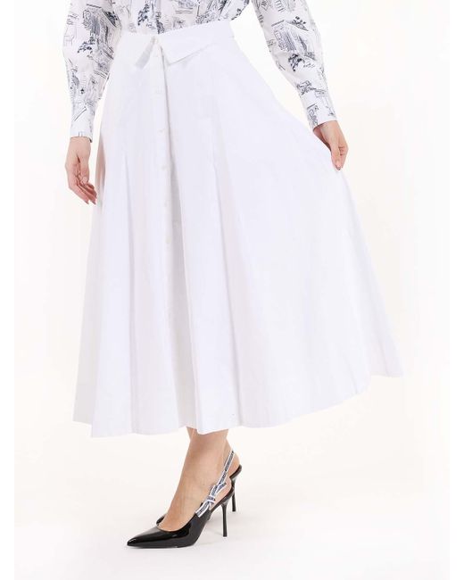 Karl Lagerfeld White Poplin Skirt