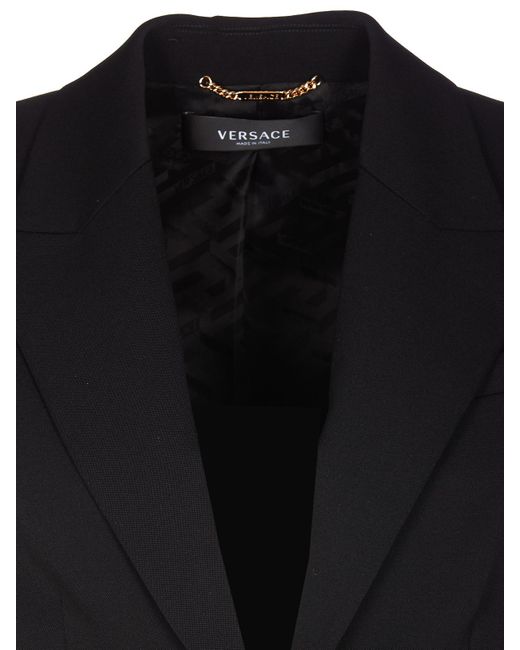 Versace Black Single Breasted Jacket With Reverse Detail